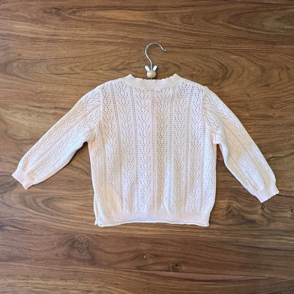 NWT Simplee Kids Thin Pink Eyelet Cardigan Sweater